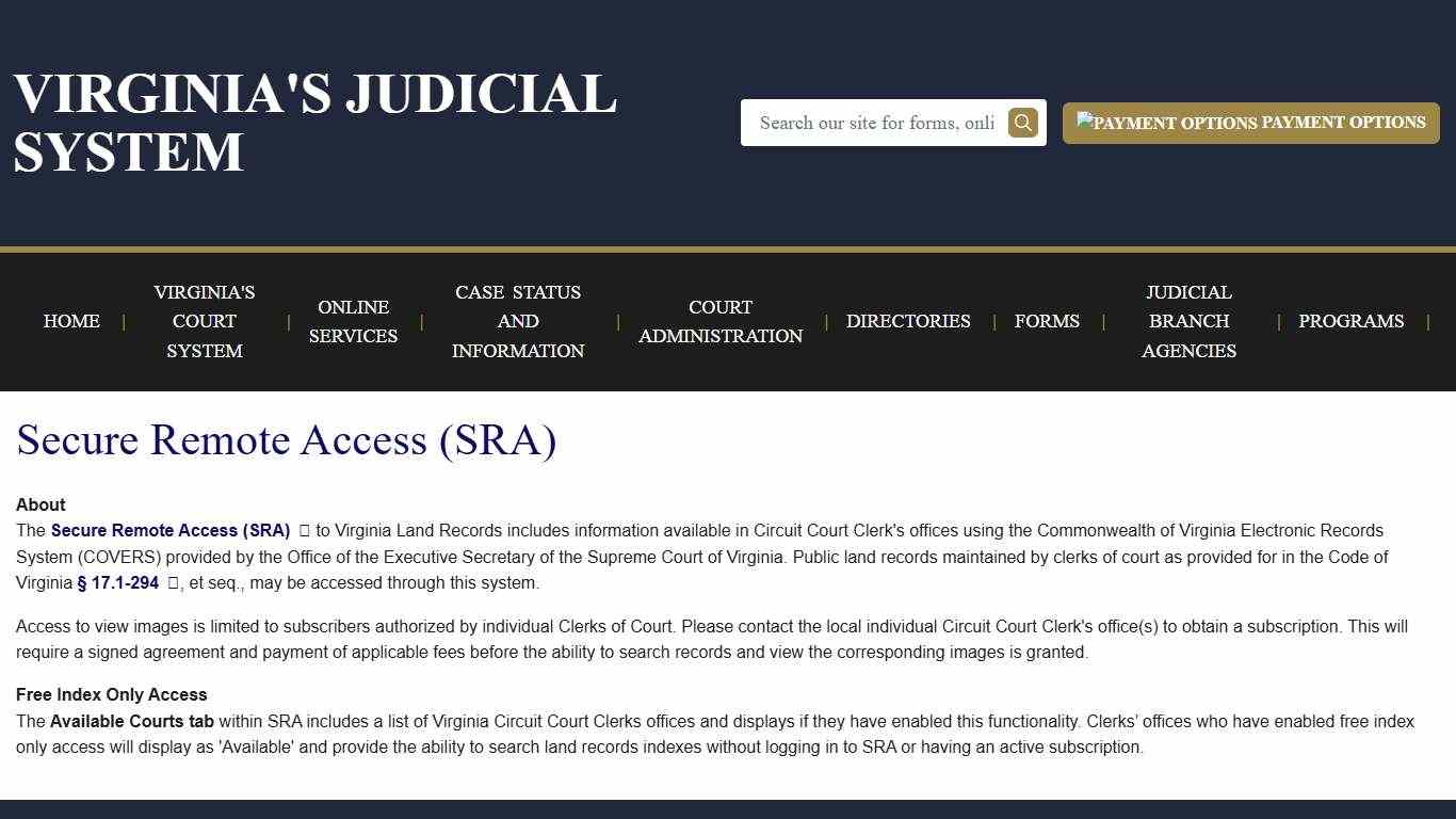 Secure Remote Access (SRA) Virginia Court System