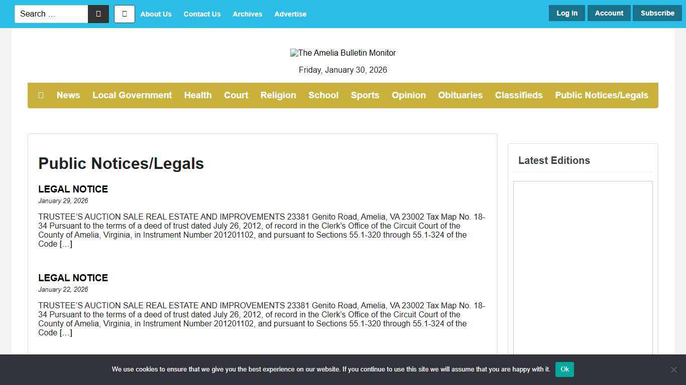 Public Notices/Legals - The Amelia Bulletin Monitor